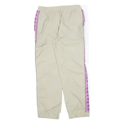 KAPPA Mesh Lined Rain Trousers Beige Nylon Straight Womens M W30 L30
