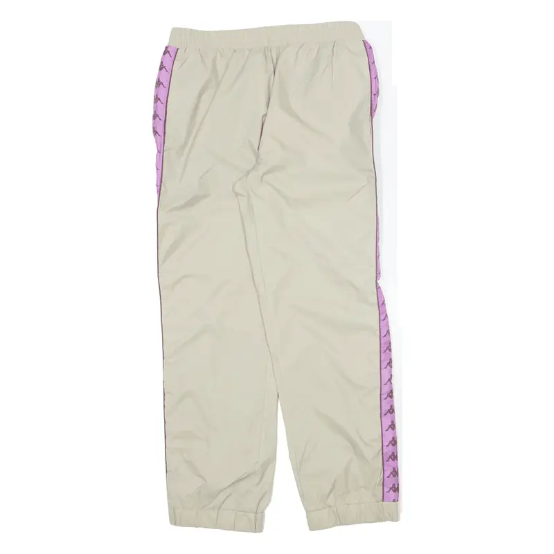 KAPPA Mesh Lined Rain Trousers Beige Nylon Straight Womens M W30 L30