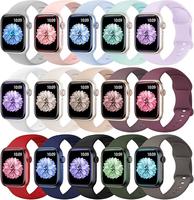15 Pack Compatible with Apple Watch Band for Women 40mm 38mm 41mm 49mm 45mm 46mm 44mm 42mm, Silicone Sport Replacement Strap ...