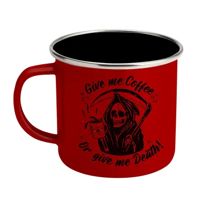 Give Me Coffee Enamel Steel Mug 12 oz