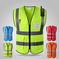 High Visibility Safety Vest with Pockets, Mic Tab, Reflective Strips and Zipper, ANSI/ISEA Standards(Yellow\\Red\\Blue\\orang...