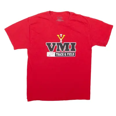 CHAMPION VMI Track & Field USA T-Shirt Red Short Sleeve Mens M