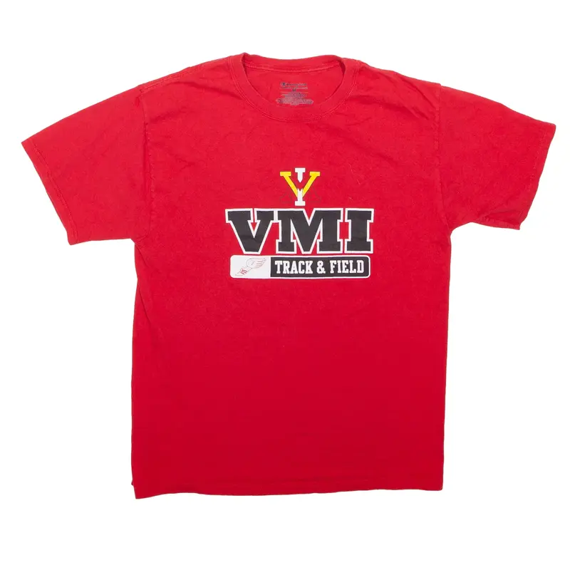 CHAMPION VMI Track & Field USA T-Shirt Red Short Sleeve Mens M