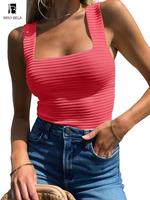 Women's Plain Ribbed Tank Top, Casual Sleeveless Top for Summer, Fashion Women's Top for Daily Wear, Going Out Tops, Elastic...