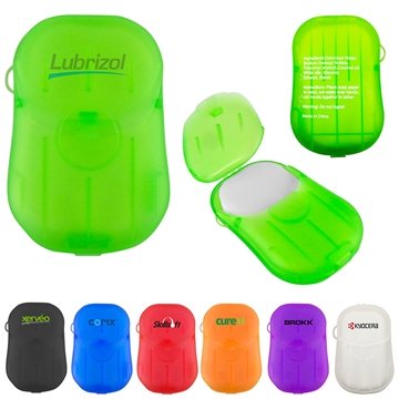 100 Custom Hand Soap Sheets in Case - Portable