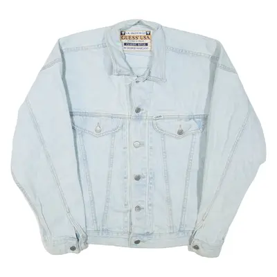 GUESS Mens Denim Jacket Blue L