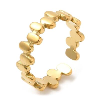 304 Stainless Steel Oval Cuff Rings for Women