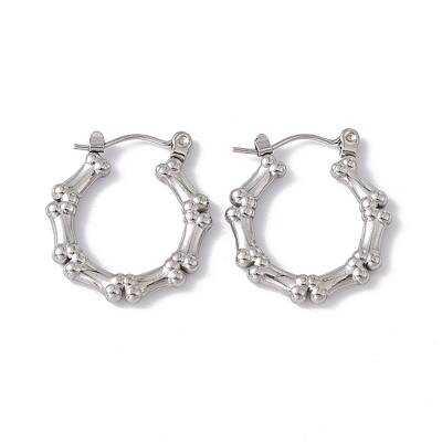 Non-Tarnish 304 Stainless Steel Dog Bone Wrap Hoop Earrings for Women