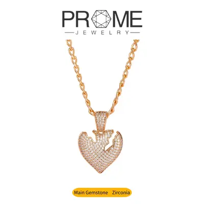 (CN020)Cubic Zirconia Heart Pendant Necklace Set High-Quality Copper with Luxury Finish Elegant Trendy Design for Women Ideal...
