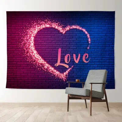 Aperturee Purple Blue Love Sparkle Valentines Photo Backdrop