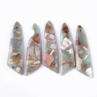 Natural Aqua Terra Jasper Pendants