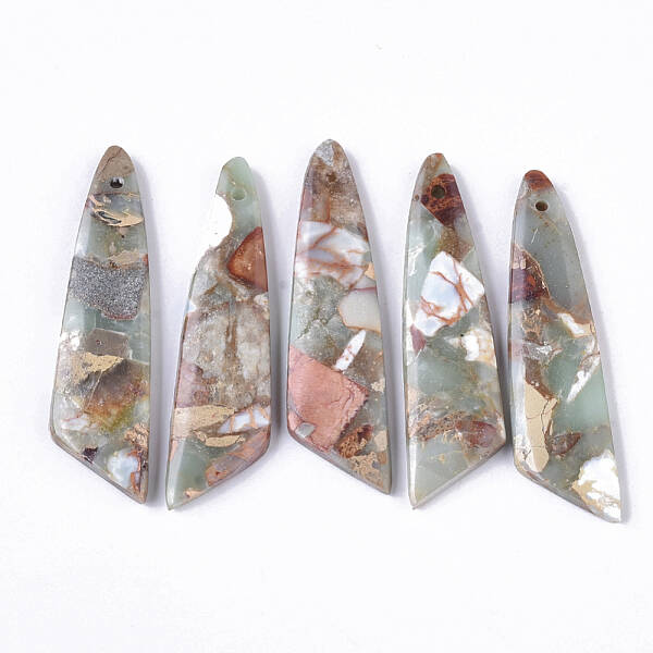 Natural Aqua Terra Jasper Pendants