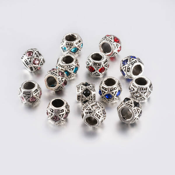 Tibetan Style Alloy Rhinestone European Beads
