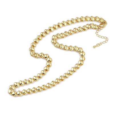 Rack Plating Brass Heart Link Chain Necklaces for Women