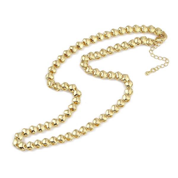 Rack Plating Brass Heart Link Chain Necklaces for Women