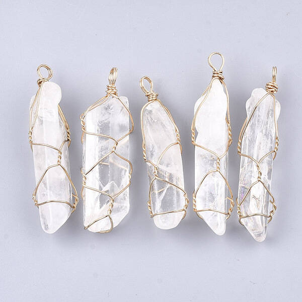 Natural Quartz Crystal Big Pendants