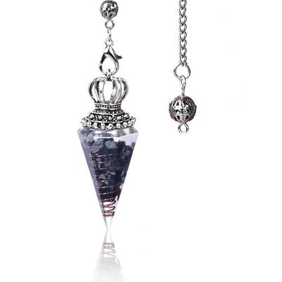 Natural Snowflake Obsidian Chip & Resin Dowsing Pendulum Big Pendants