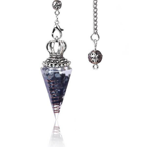 Natural Snowflake Obsidian Chip & Resin Dowsing Pendulum Big Pendants