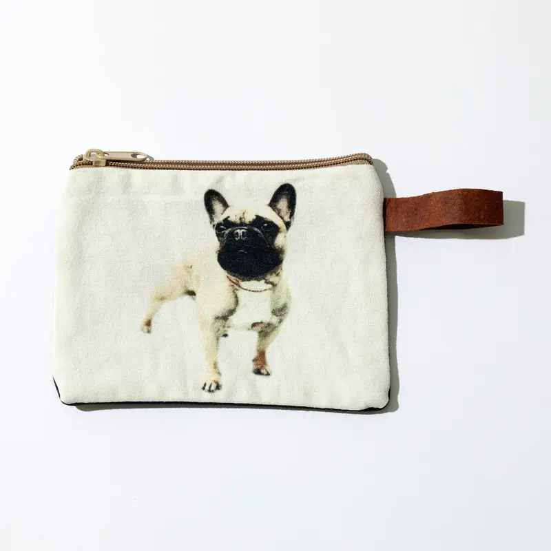 Canvas Dog Breed Makeup Bag - Bulldog