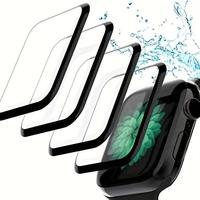 4-in-1 HD Glass Smart Watch Screen Protector Set, 1 Set Including 4 Smart Watch Screen Protectors with 2 Gift Accessories Com...