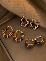 Vintage Oil Drip U-shaped Hoop Earrings, Fashionable Jewelry for Women & Girls, Trendy All-match & Exquisite Jewelry for Birt...