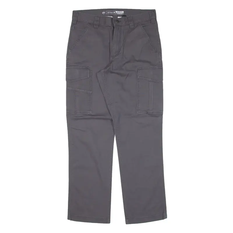 CARHARTT IRR Cargo Workwear Mens Trousers Grey Relaxed Straight W32 L32