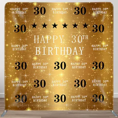 Aperturee Gold Star Glitter Fabric Backdrop Cover for Birthday - Aperturee