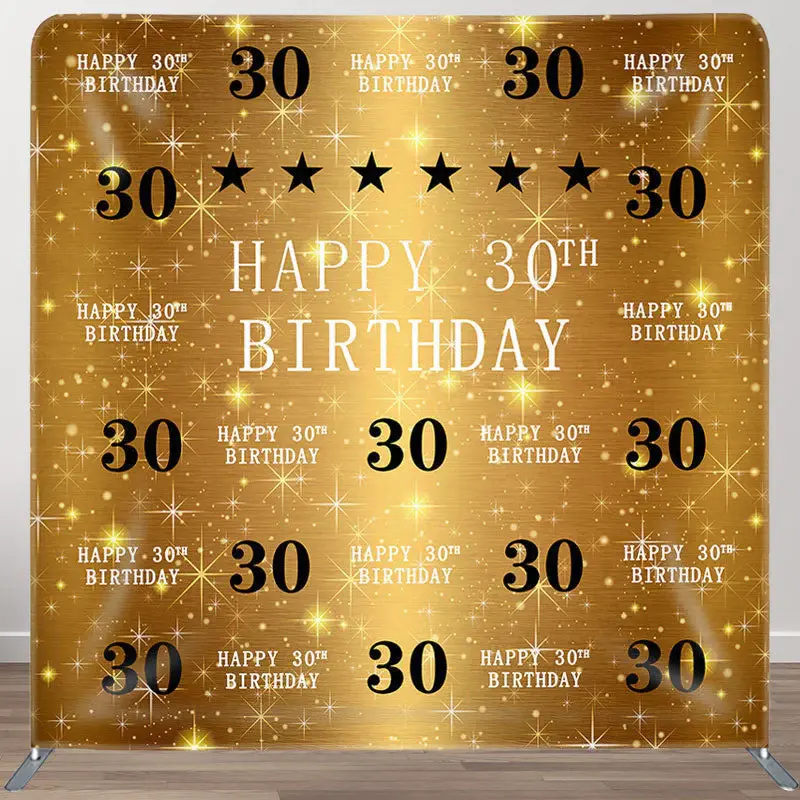 Aperturee Gold Star Glitter Fabric Backdrop Cover for Birthday - Aperturee