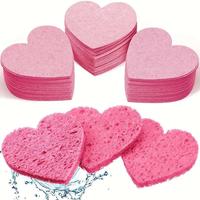 Disposable Heart Shaped Facial Cleansing Puff, Facial Washing Sponge, Dual Sided Facial Scrubber, Wash Tool for Home & Travel...