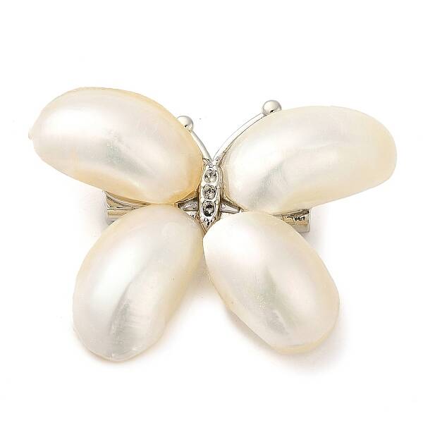 Butterfly Natural White Shell Brooches
