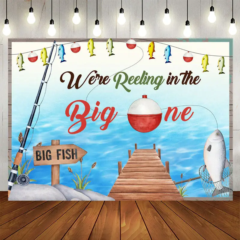 Aperturee Big Fish In The Water Happy 1St Birthday Backdrop