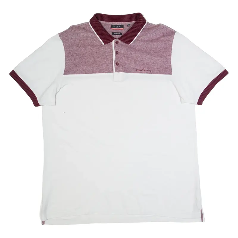 PIERRE CARDIN Mens Polo Shirt White 2XL