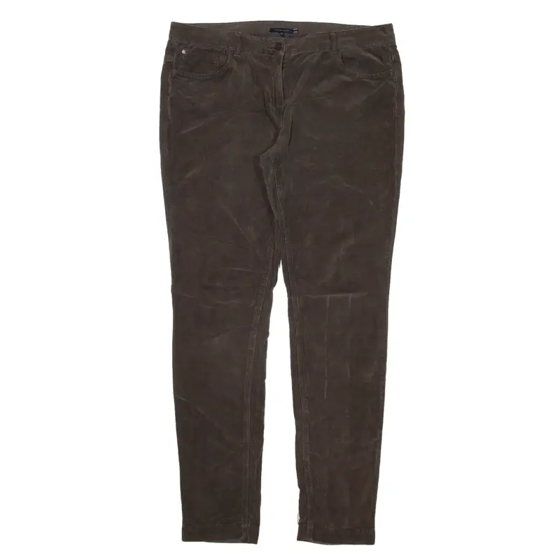 TOMMY HILFIGER Corduroy Trousers Brown Slim Tapered Womens W38 L33