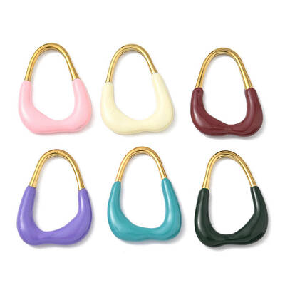 304 Stainless Steel Enamel Teardrop Pendants