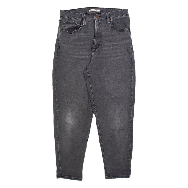 LEVI'S High Waisted Womens Jeans Grey Relaxed Mom Stone Wash W30 L27