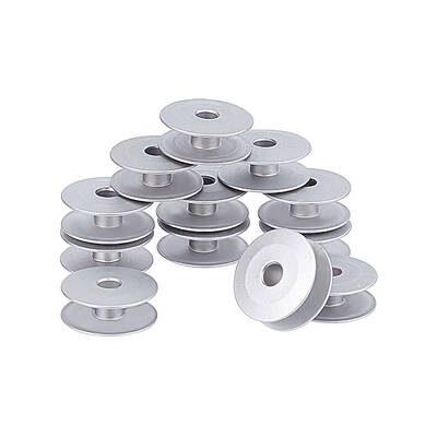 30pcs Aluminum Bobbins Metal Bobbins Empty Thread Spool for Long Arm Quilting Sewing Machine Crafts Making