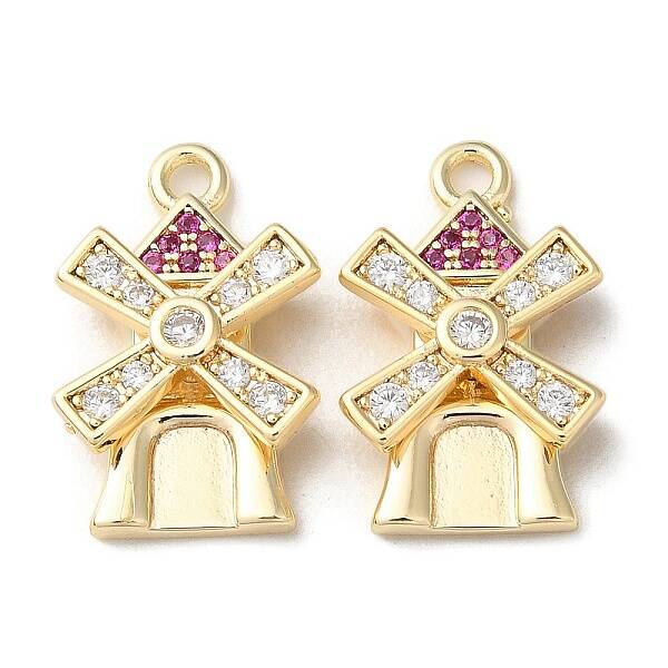 Brass Micro Pave Cubic Zirconia Pendants