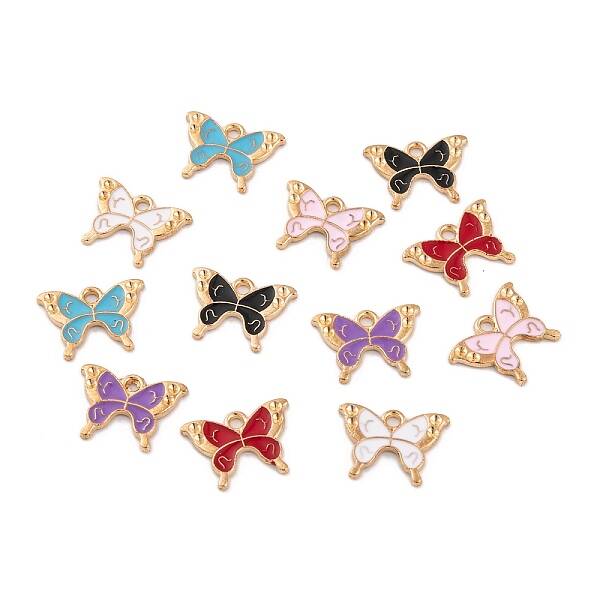 Light Gold Plated Alloy Enamel Pendants