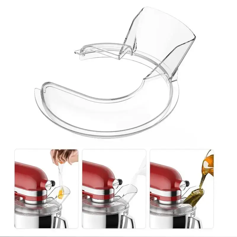 Clear Pouring Shield for Kitchenaid 4.5 & 5 Quart Mixer Bowls, Kitchen Appliance Parts for K45SS KSM75 KSM150PS KSM152PS K4 K...