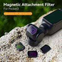 [Father’s Day Gift] TELESIN Magnetic ND & CPL Filter Kit for DJI Osmo Pocket 3 – 4-Pack: ND16/64/256 + CPL – HD Optical...