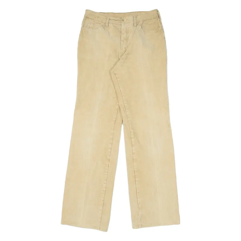 CLAY FERRY Womens Corduroy Trousers Beige Relaxed Bootcut 90s W26 L32