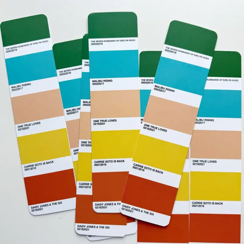 Taylor Jenkins Reid Color Swatch Bookmarks