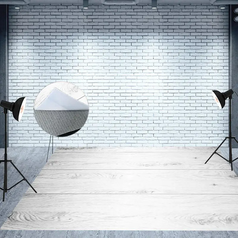 Retro White Grey Horizontal Stripe Wood Floor Mat