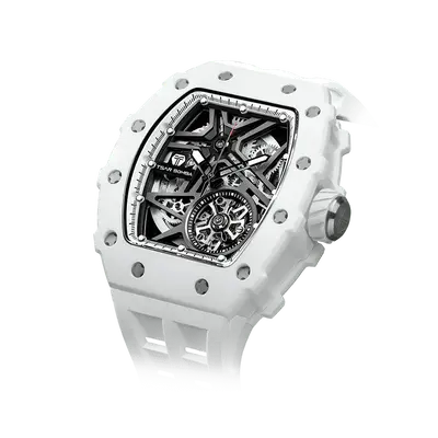 Elemental Series-Ceramic Skeleton Automatic Watch for Collectors with Sapphire Crystal & Luminous Hands, A Statement Timepiec...