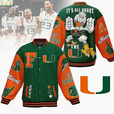 Popular Miami Bomber Baseball Jacket, College University Baseball Jacket, Sport Bomber Jacket, Comfortable Unisex Bomber, Tre...