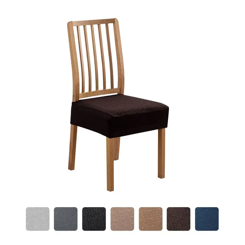 Waterproof PU Leather Stretch Washable Dining Room Chair Covers Set of 4/6,Frosted Elastic Chair Covers,Dust-Proof Chair Seat...