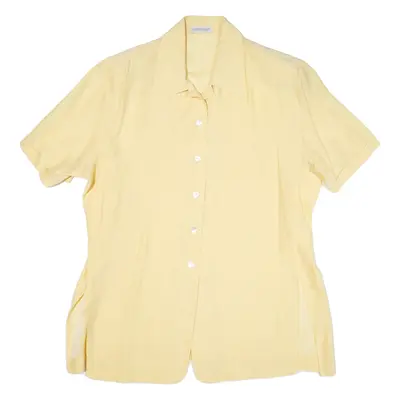 Womens Plain Shirt Yellow Silk L