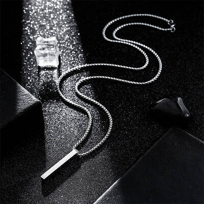 Cuboid Stainless Steel Pendant Necklaces for Men