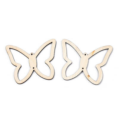 Unfinished Natural Poplar Wood Connector Charms