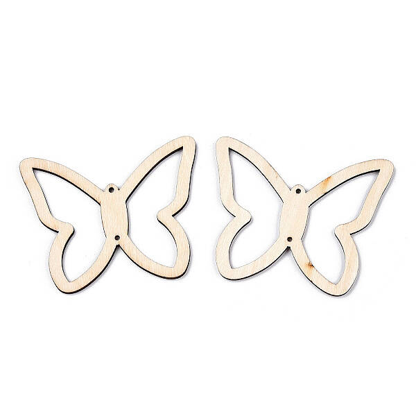 Unfinished Natural Poplar Wood Connector Charms